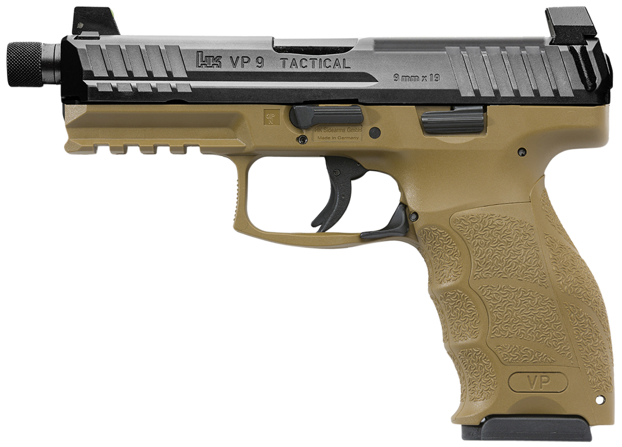 HK VP9 9mm, 4.7" Barrel, Tactical Flat Dark Earth, 10rd