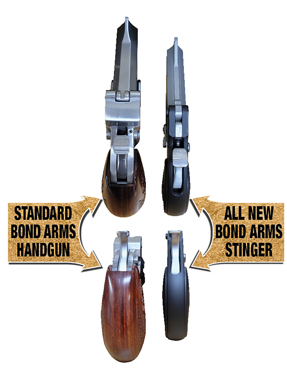 Bond Arms Stinger Rough, 380ACP, 2.5" Barrels, Staineless Steel Finish, Trigger Guard, 2rd - Image 2