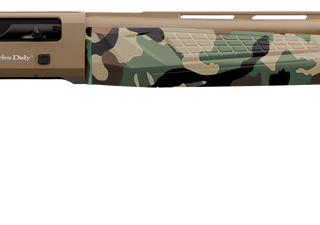 Charles Daly 601 12 Ga, 28" Barrel, 3", Flat Dark Earth Metal Finish & Woodland Camo Synthetic Stock, 4rd
