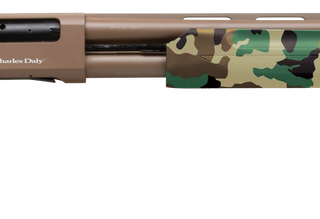Charles Daly 301 12 Ga, 28" Barrel, 3", Flat Dark Earth Metal Finish & Woodland Camo Synthetic Stock, 4rd
