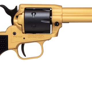 Heritage Rough Rider 22 LR, 4.75" Barrel, Gold Cerakote, Black Polymer Grip, 6rd