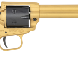 Heritage Rough Rider 22 LR, 6.50" Barrel, Gold Cerakote, Black Polymer Grips, 6rd