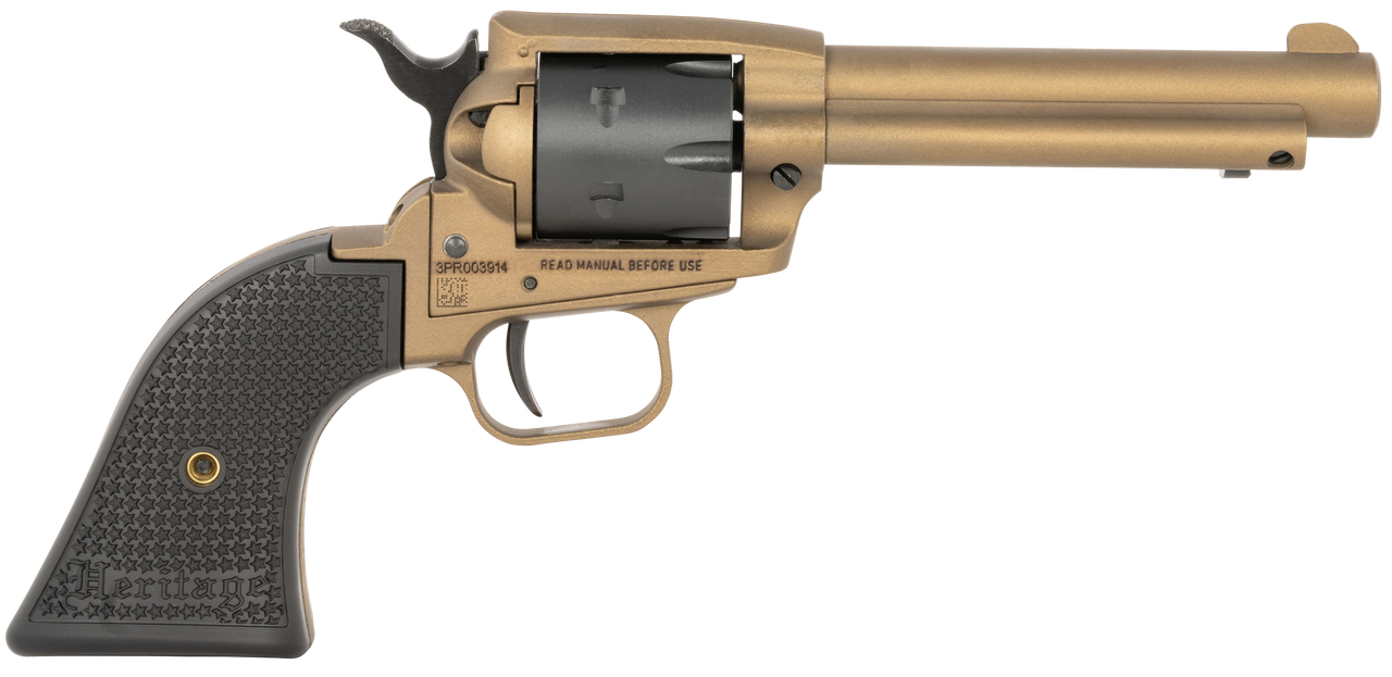 Heritage Rough Rider 22 LR, 4.75", Barrel, Burnt Bronze, Black Polymer Grips, 6rd