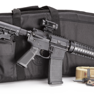 Smith & Wesson M&P15 Sport II Range Kit 5.56/.223, 16" Barrel, CTS-103, S&W Rifle Case, Real Avid Gun Tool Pro, Black, 30rd
