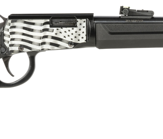 Rossi Rio Bravo .22 LR, 18" Barrel, Black, US Flag Engraved, Fiber Optic Sights, 15rd