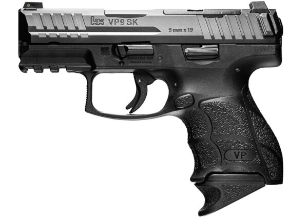 HK VP9SK-B, Sub-Compact, 9mm, 3.39" Barrel, Black, 3 Dot Sights, Optics Ready, 15rd