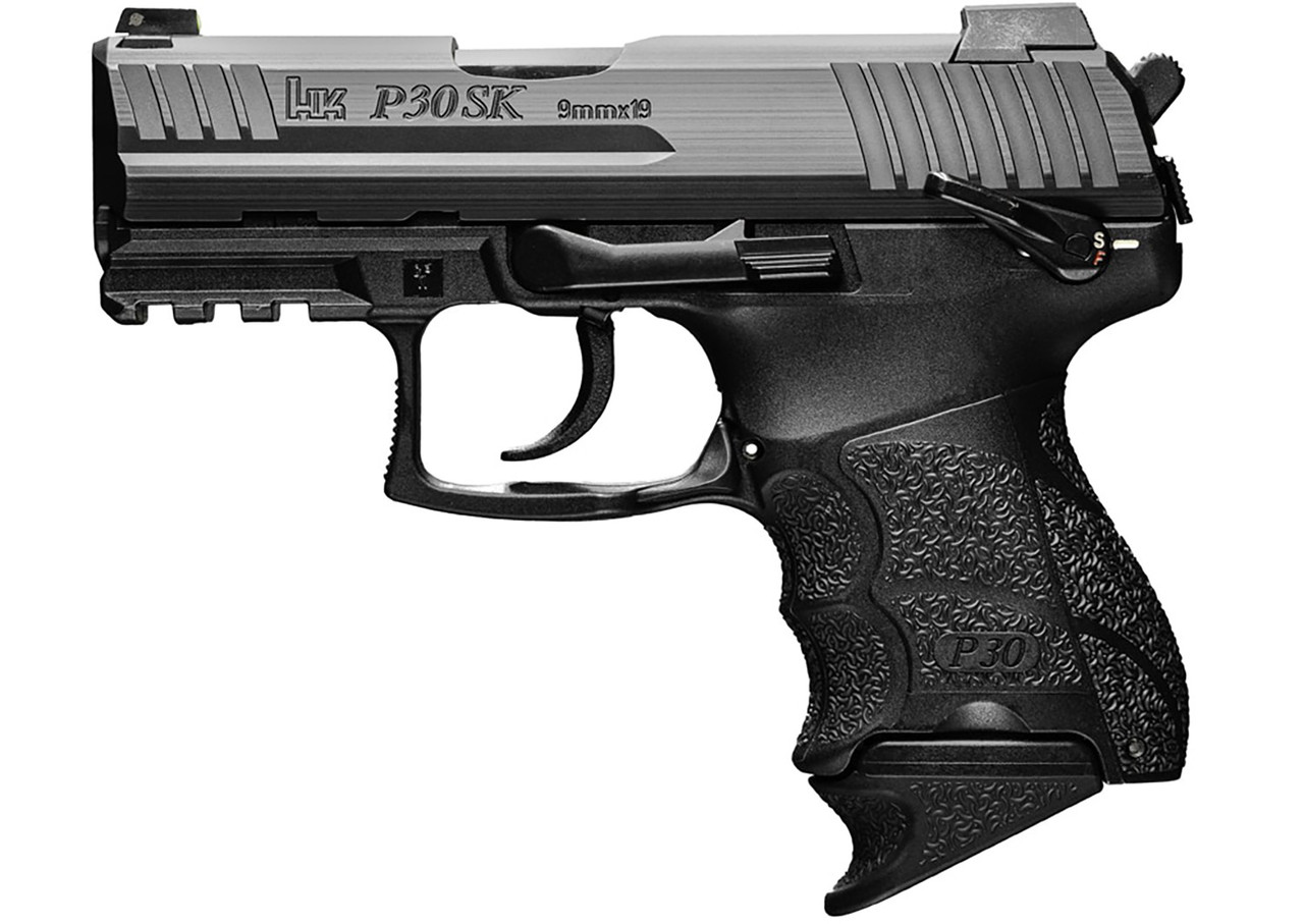 HK P30SK, DAO 9mm, 3.27" Barrel, Polymer Frame, Black, Night Sights, 15rd - Image 2