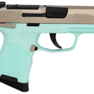 Sig P365, Sub-Compact, 380 ACP, 3.1" Barrel, Turquoise, Optics Ready Slide, SIGLITE Day/Night Sights,10 Rd