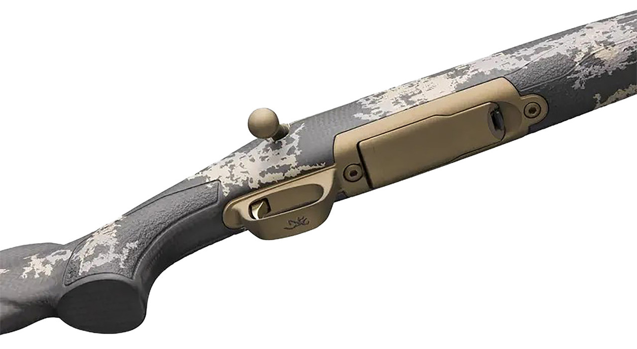 Browning X-Bolt Mountain Pro Burnt Bronze SPR 300 Win Mag 3rd,22" Fluted, Burnt Bronze Cerakote Barrel/Rec, Carbon Fiber Stock With Accent Graphics, Recoil Hawg Muzzle Brake - Image 3