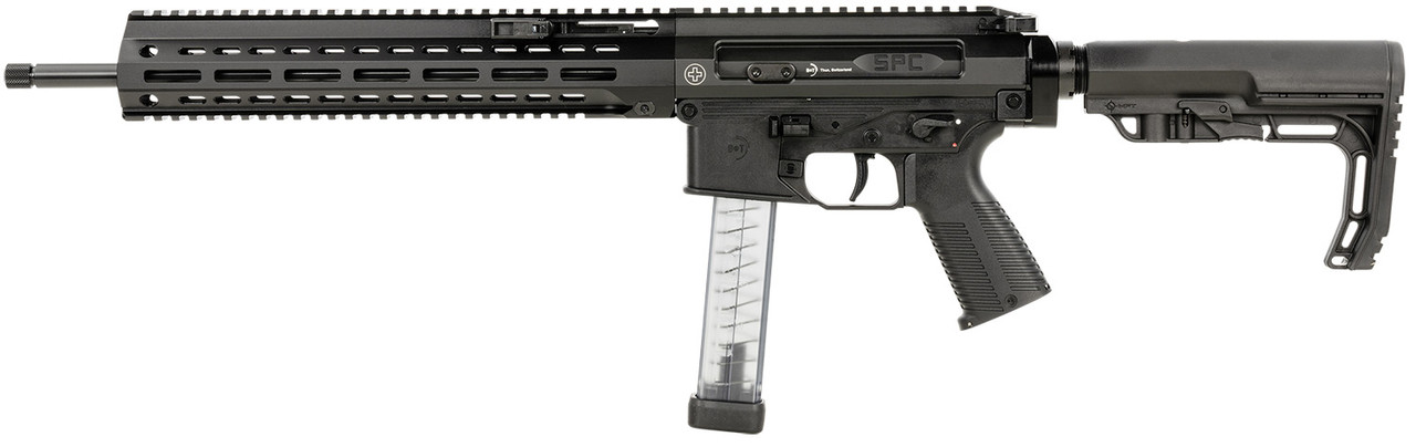 B&T SPC9 9mm, 16" Barrel, Black, Front/Rear Flip Sights, 30rd - Image 2