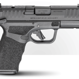 Springfield Hellcat Pro OSP 9mm, 3.70" Barrel, Black Optic Ready-Serrated Slide, Black Frame-Rail, Black Adaptive Texture Grips, 15rd