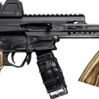 Patriot Ordnance Roaring Rebel 22 LR, 14.5" Barrel, Black Polymer Rec Pinned and Welded Cutts Compensator, Boyds Hardwood A2 Furniture, Guitar Shaped Case, 35rd Drum