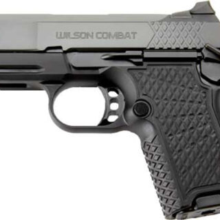 Wilson Combat SFX9, Semi-automatic, Sub-Compact, 9mm, Metal Frame Pistol, 3.25" Barrel, Aluminum, DLC Finish, Black, Mag Out Safety, 15 Rounds, 2 Magazines, Lightrail