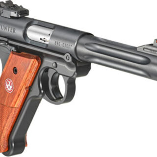 Ruger TALO Mark IV Hunter .22 LR, 5.5" Barrel, Hi-Viz FO Red Front, Laminate, Blued, 10rd