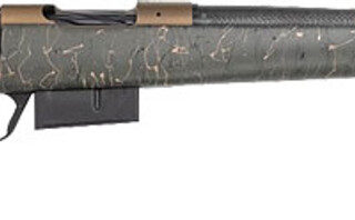 Christensen Arms Ridgeline 450 Bushmaster, 20" Carbon Fiber/Threaded Barrel, Burnt Bronze Cerakote, Green with Black/Tan Webbing Stock, 4rd