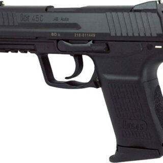 HK HK45C V7 LEM .45 ACP, 3.94" Barrel, Black, 3 Dot Sights, Double Action Only, 8rd