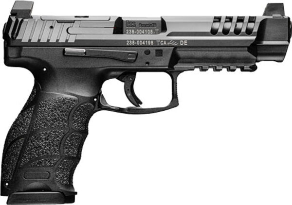 HK VP9L-B O.R. 9mm, 5" Barrel, Black, 3 Dot Sights, Button Magazine Release, 10rd