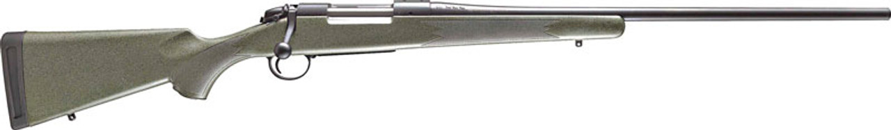 Bergara B-14 Series Hunter Rifle 22-250 Remington, 22" Barrel, Cerakote Finish, Black, Green With Black/Tan Dots Synthetic Stock, 4rd