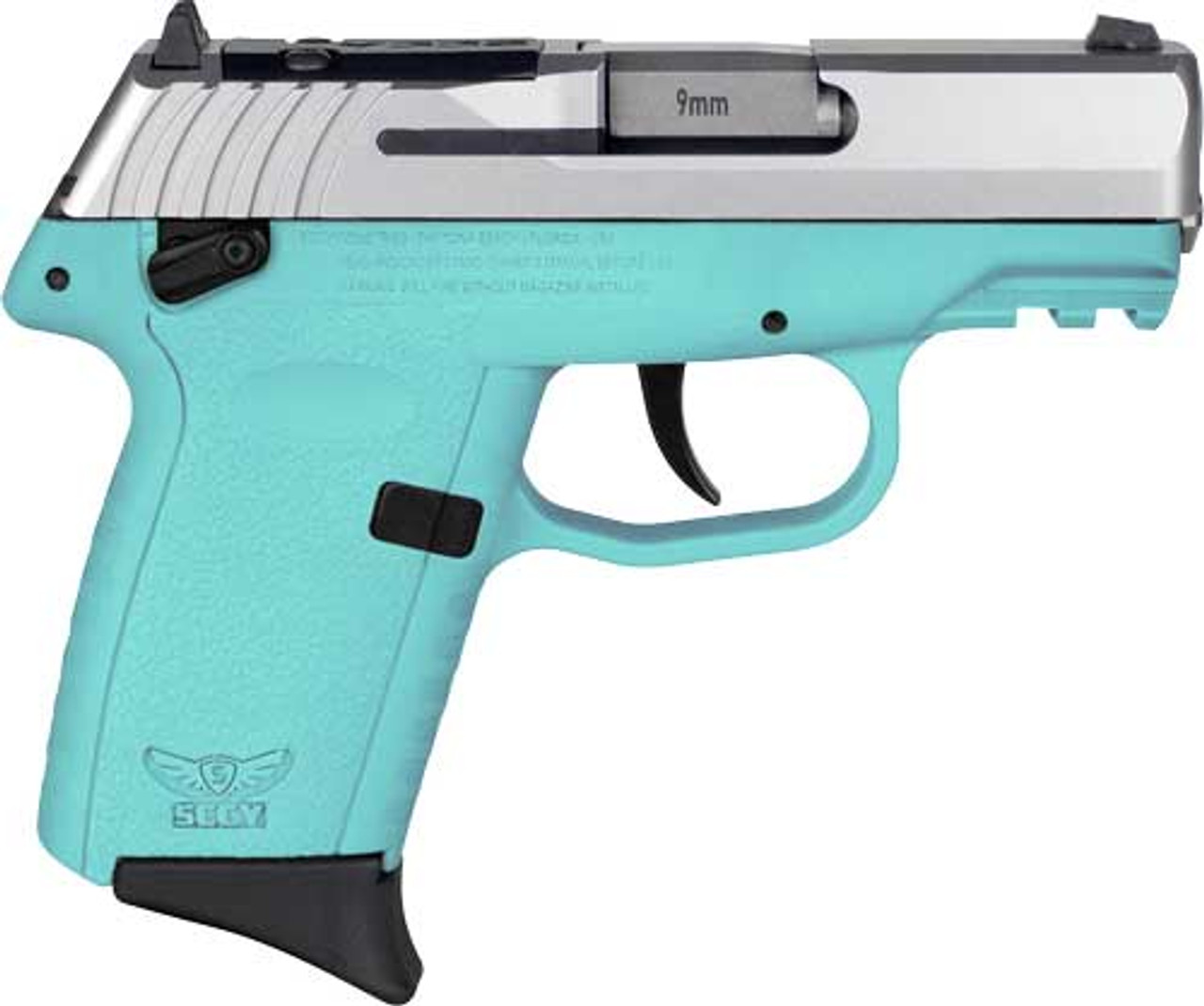 SCCY Industries CPX-1 Gen3 9mm, 3.1" Barrel, SCCY Blue Finish Picatinny Rail, Thumb Safety, 10rd