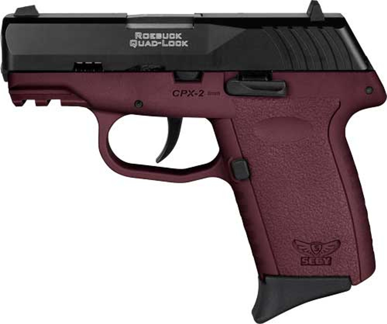 SCCY CPX-2 9mm, 3.10" Barrel, Black Slide, Crimson Red Grip, No Thumb Safety, 10rd