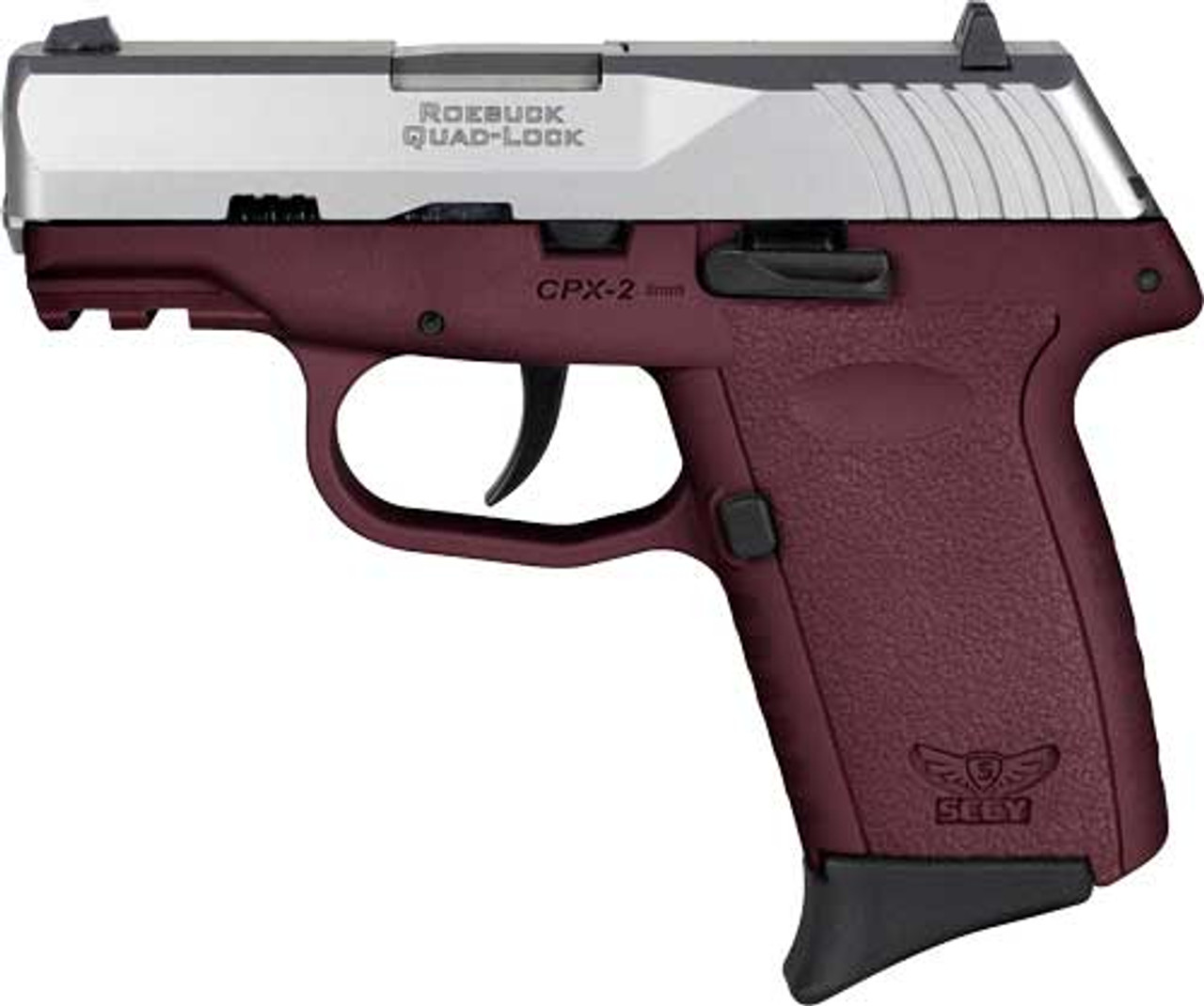 SCCY CPX-2 9mm, 3.10" Barrel, Titanium Slide, Crimson Red Grip, No Thumb Safety, 10rd