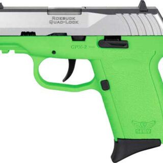 SCCY Industries CPX-2 Gen3 9mm, 3.10" Barrel, Lime Green Finish Picatinny Rail Frame, Serrated Stainless Steel Slide, 10rd