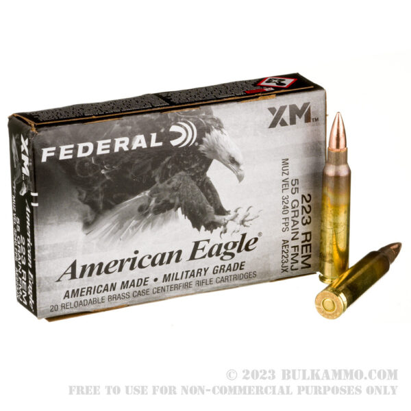 500 Rounds of .223 Ammo by Federal American Eagle - 55gr FMJBT - Image 3