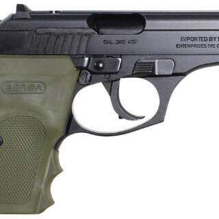 Bersa Thunder Combat, .380 ACP, 3.50" Barrel, Black, OD Green Rubber Grip, 8rd