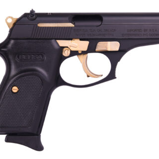 Bersa Thunder 380 .380 ACP, 3.5" Barrel, Matte Black, Gold Accented Parts, 8rd