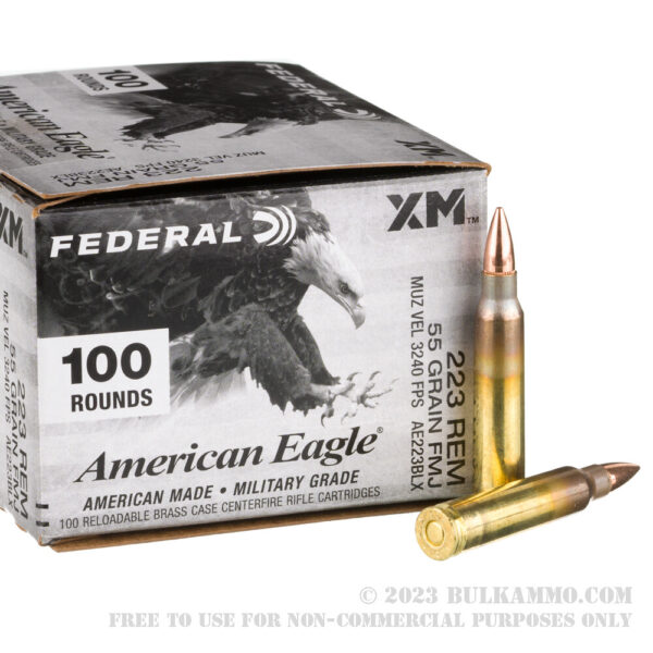 500 Rounds of .223 Ammo by Federal American Eagle - 55gr FMJBT - Image 2