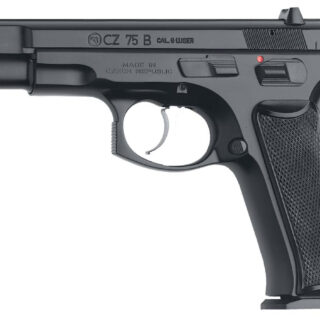 CZ 75-B 9mm, 4.6" Barrel, 3-Dot Fixed Sights, Manual Thumb Safety, Black, 16rd