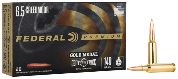 Federal Premium Ammo 6.5 Creedmoor, 140gr, Open Tip Match, 20Bx/10Cs