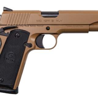 EAA Girsan XLV .45 ACP, 5" Barrel, Flat Dark Earth, Black Grips, Steel Frame, 8rd