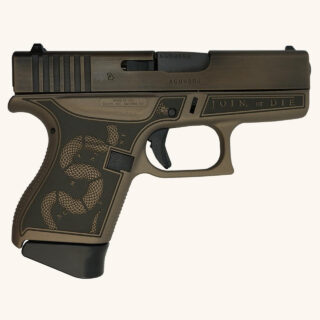 Glock 43 Custom "Revolution Engraved Colonial Brown" 9mm, 3.41" Barrel, 6rd