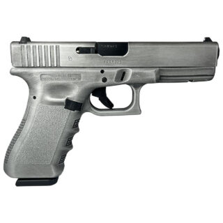 Glock 17 Gen 3 Custom "Crushed Distressed Silver" 9mm, 4.49" Barrel, 17rd