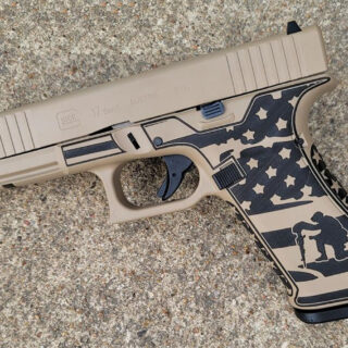 Glock 17 Gen5 AUS 9mm, 4.02" Barrel, Fixed Sights, Memorial Day Cerakote, Tan, 17rd