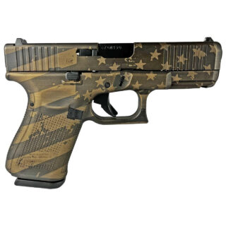 Glock G19 G5 Custom "Distressed Flag Burnt Bronze" 9mm, 4.02" Barrel, 15rd