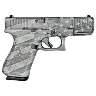 Glock G19 G5 Custom "Distressed Flag - Gray" 9mm, 4.02" Barrel, 15rd