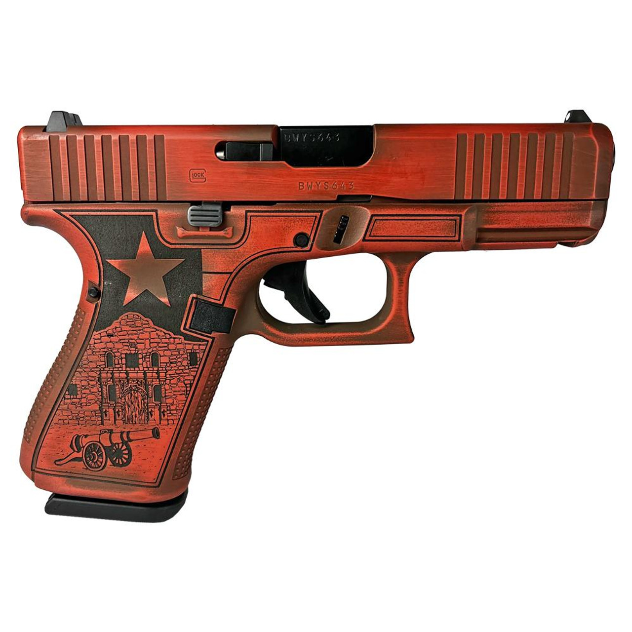 Glock G19 G5 Custom "Texas Orange" 9mm, 4.02" Barrel, 15rd
