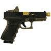 Glock G19 G3 Custom "Tarpon FDE" 9mm, 4.6" Gold Barrel, Burris Fast Fire II Red Dot, 15rd