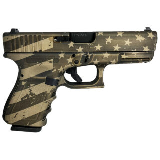 Glock 19 Gen 3 Custom "USA Flag in Distressed Burnt Bronze" 9mm, 4.02" Barrel, 15rd
