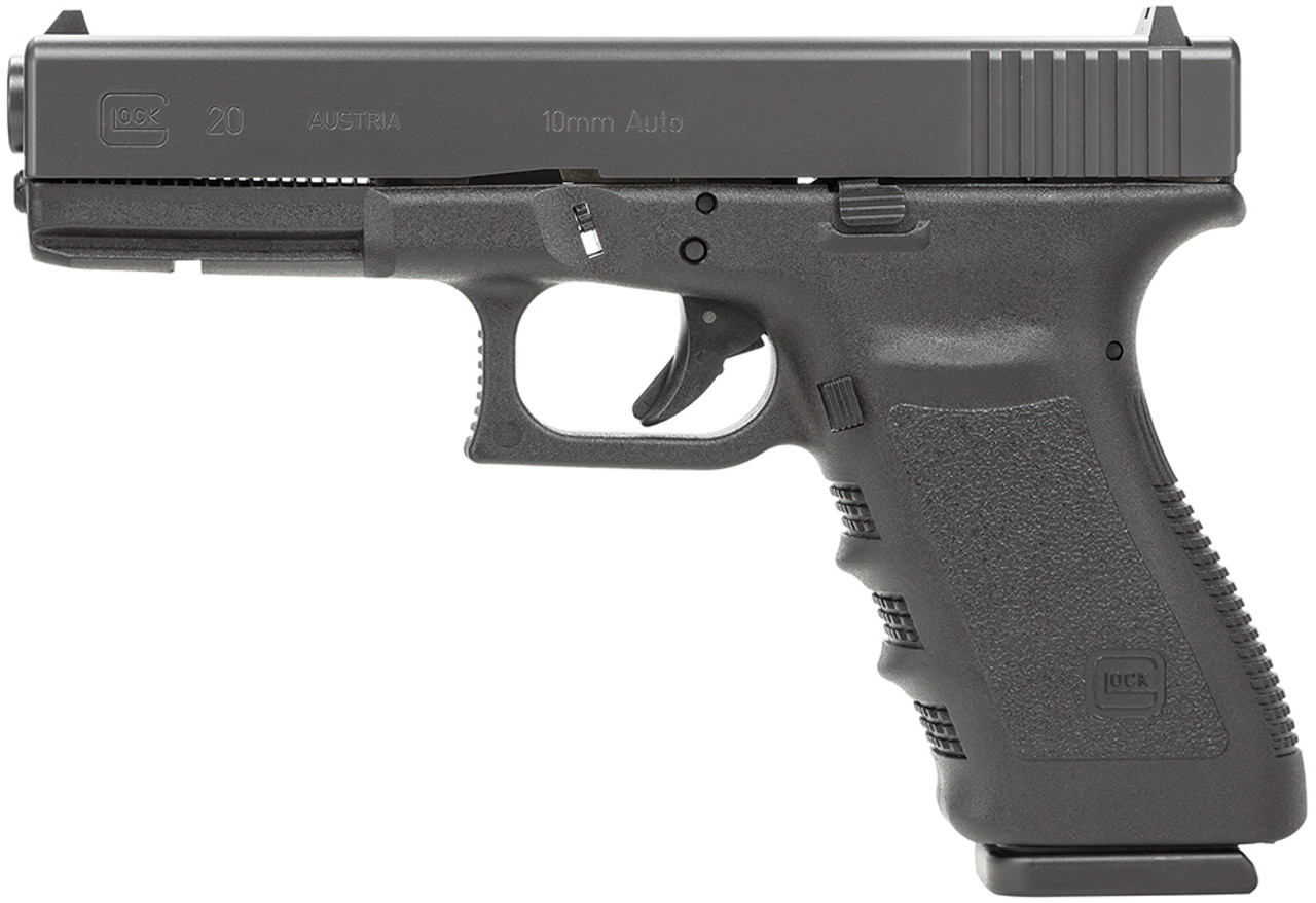 Glock 20SF 10mm, 4.61" Barrel, Fixed Sights, Black, 15rd
