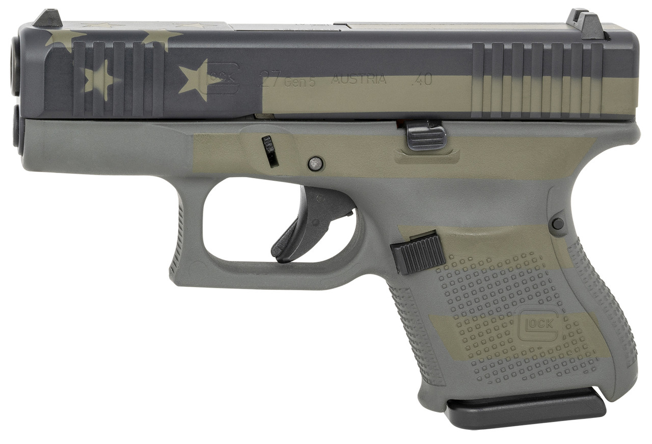 Glock G27 Gen5 AUS .40 S&W, 3.43" Barrel, Operator Flag Cerakote Frame & Slide, Modular Backstrap, 9rd - Image 3
