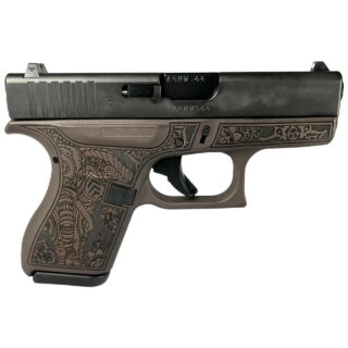 Glock 42 Custom "Elephant Engraved Vortex Bronze" 380 ACP, 3.25" Barrel, 6rd