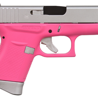 Glock G43 9mm, 3.39" Barrel, Fixed Sights, Silver/Pink Satin, 6rd
