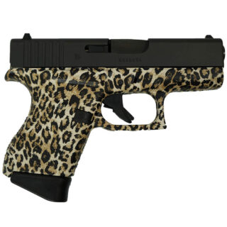 Glock G43, 9mm, 3.4" Barrel, Leopard Print Frame, Black Slide, 6rd