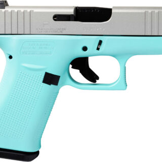 Glock G43x 9mm, 3.4'' Barrel, Robin's Egg Blue Frame, Aluminum Finish Slide, 10rd