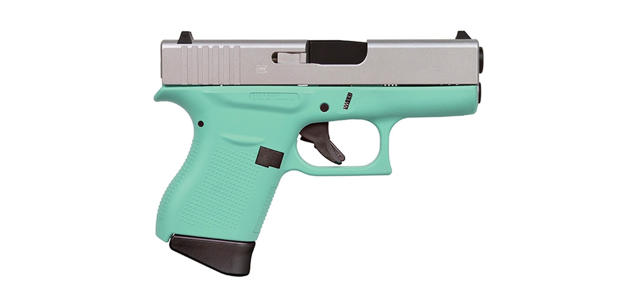 Glock G43X 9mm, 3.41" Barrel, Fixed Sights, Robin Egg Blue, 10rd