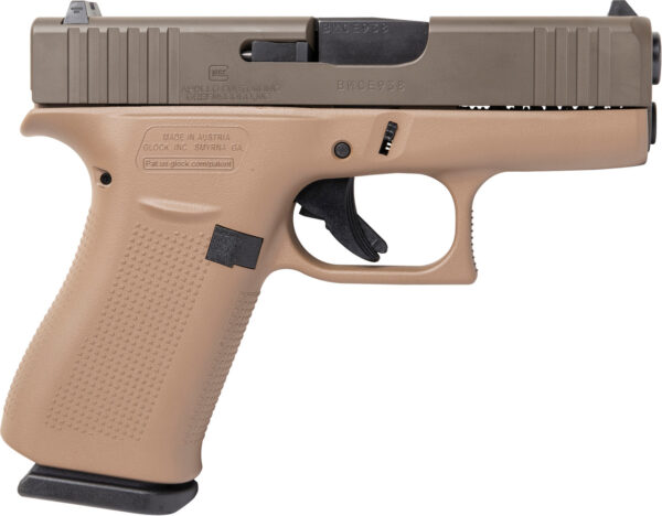 Glock G43X USA 9mm, 3.4" Barrel, FDE Frame, Patriot Brown Slide, 10rd
