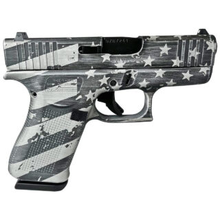 Glock 43x Custom "Distressed Flag Grey" 9mm, 3.41" Barrel, 10rd